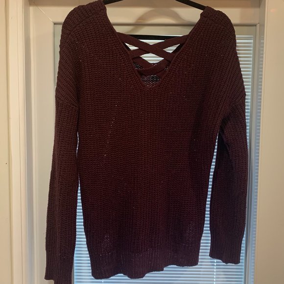 EUC Women's Charlotte Russe Sweater/Drop Shoulder Size Small Burgundy - Picture 2 of 13